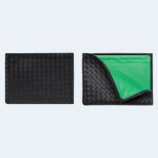 보테가 베네타 인트레치아토 투톤 하프 지퍼 파우치